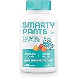 SmartyPants Prenatal Complete Gummy Vitamins: Multivitamin, Folate (Methylfolate), Vitamin K2, Vitamin D3, Methyl B12, Biotin, & Omega 3 DHA/EPA Fish Oil, 180 count&nbsp;(30 Day Supply)&nbsp;