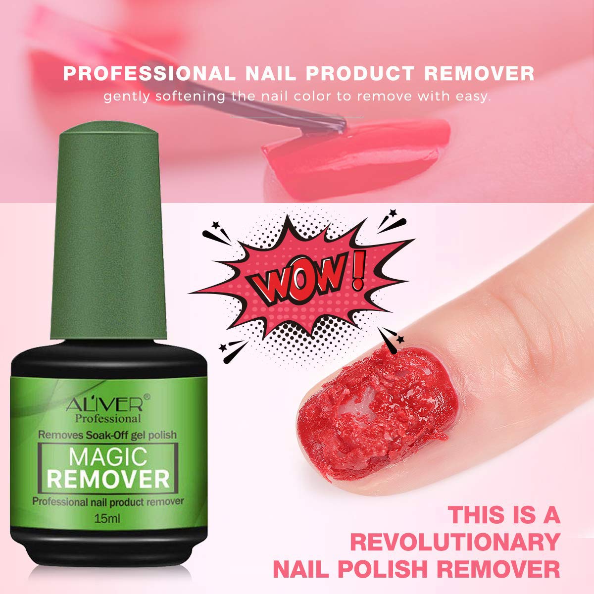 Gel Nail Polish Remover, Magic Nail Polish Remover, Nail File Set, Cuticle Pusher and Cutter, Nail Polish Remover, Removes Soak-Off Gel Nail Polish In 3-5 Minutes, Don't Hurt Your Nails by Hilareco : Beauty