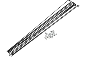 X AUTOHAUX 12 Pcs 14G J Bend 2mm Bike Bicycle Spokes with Nipples Steel Black