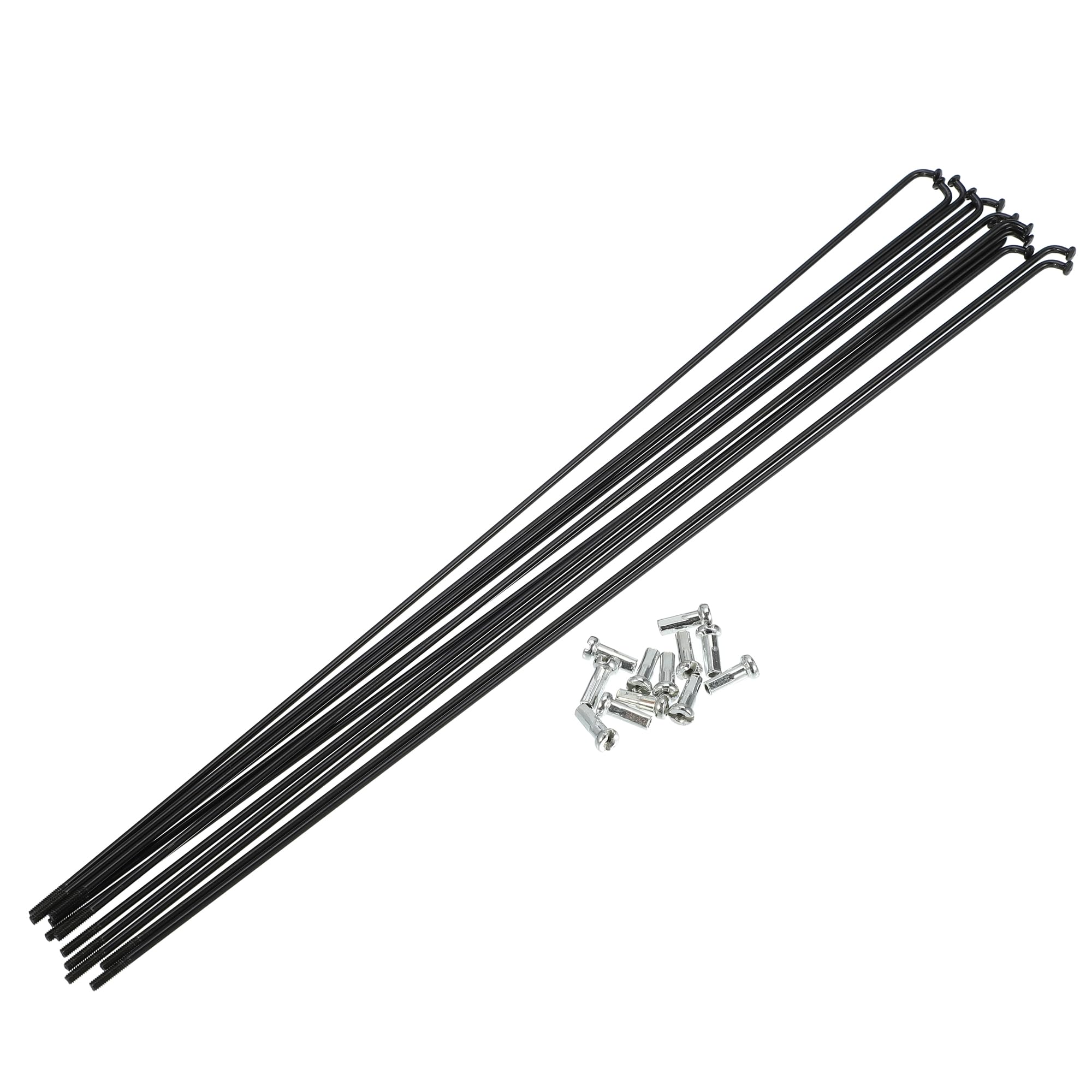 X AUTOHAUX 12 Pcs 14G J Bend 286mm Bike Bicycle Spokes with Nipples Black
