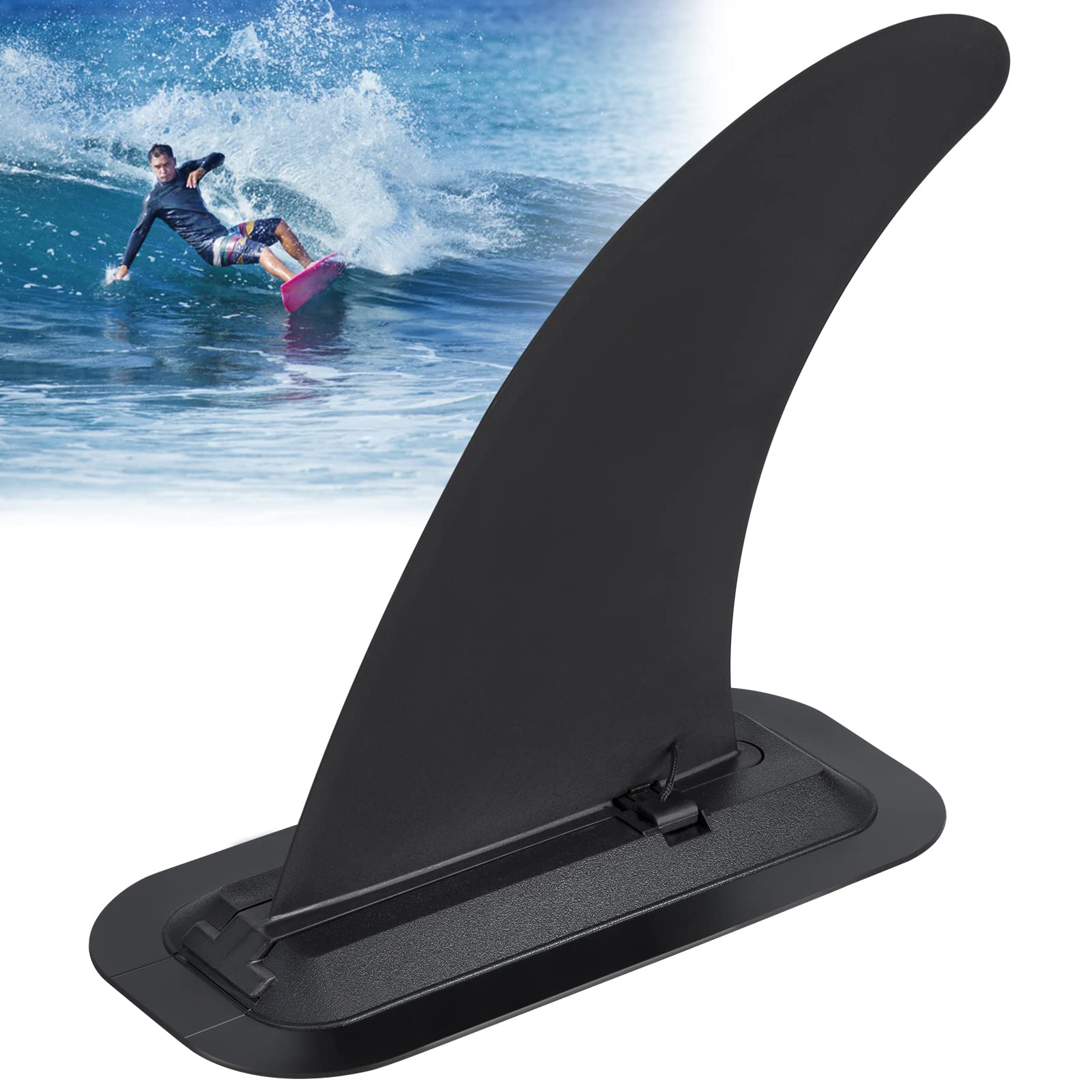 Surfboard SUP Fins Replacement with Base Universal Detachable Center Fin Water Splitter Removable Stand Up Paddle for Long Inflatable Board Balancing Accessories
