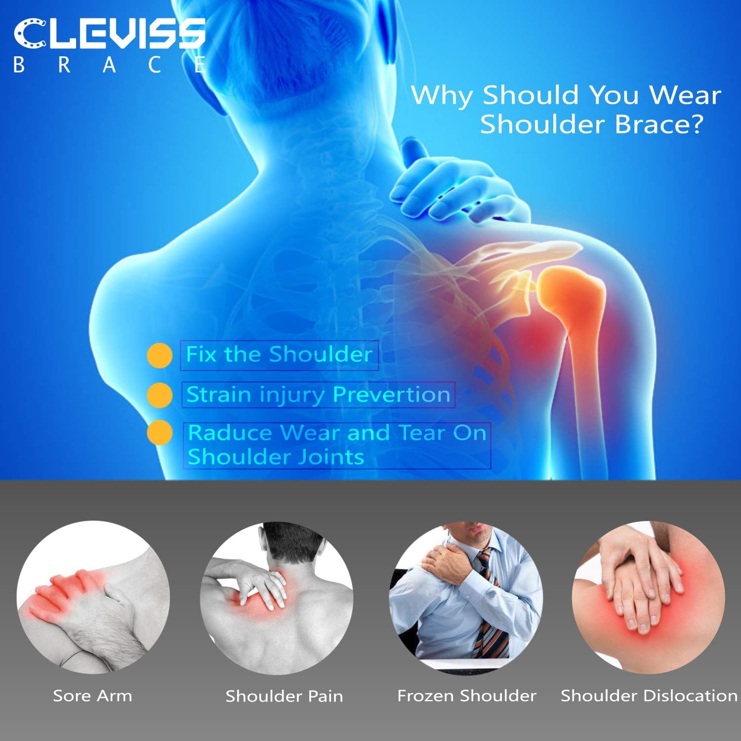 Shoulder Brace for Men and Women [2020 Version] Rotator Cuff - for Bursitis, Dislocated AC Joint, Labrum Tear, Tendonitis,Neoprene Compression Support Sleeve (Black, L-XL): Health & Personal Care