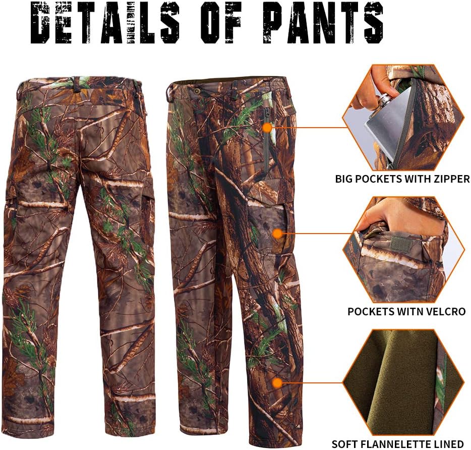 YEVHEV Hunting Gear Suit for Men Camouflage Hunting Hoodie Jacket Windproof Real-Tree Camo : Clothing