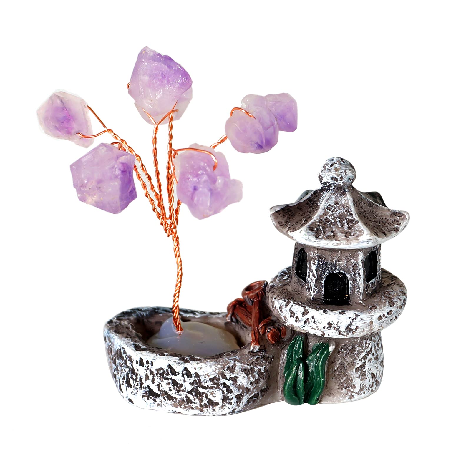 Soulnioi Healing Crystal Amethyst Money Tree Bonsai Tree Feng Shui Tree Ornament for Home Decor Luck Gift