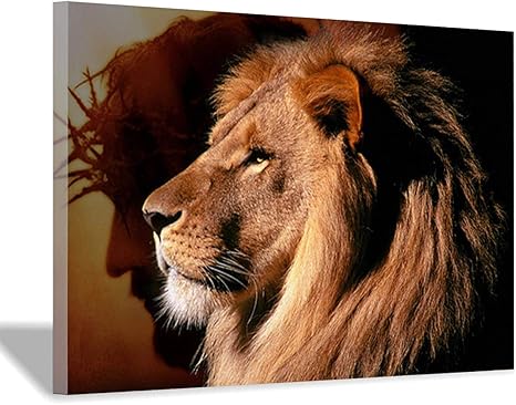 Amazon キャンバスの絵画とプリントの強い野生のライオンの動物のアートウォールアート 壁画ポスター装飾 40x60cm フレームレス ウォールステッカー オンライン通販