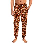 Deerose Mens Halloween Pajama Pants Pumpkin Print Jogger Pants with Pockets