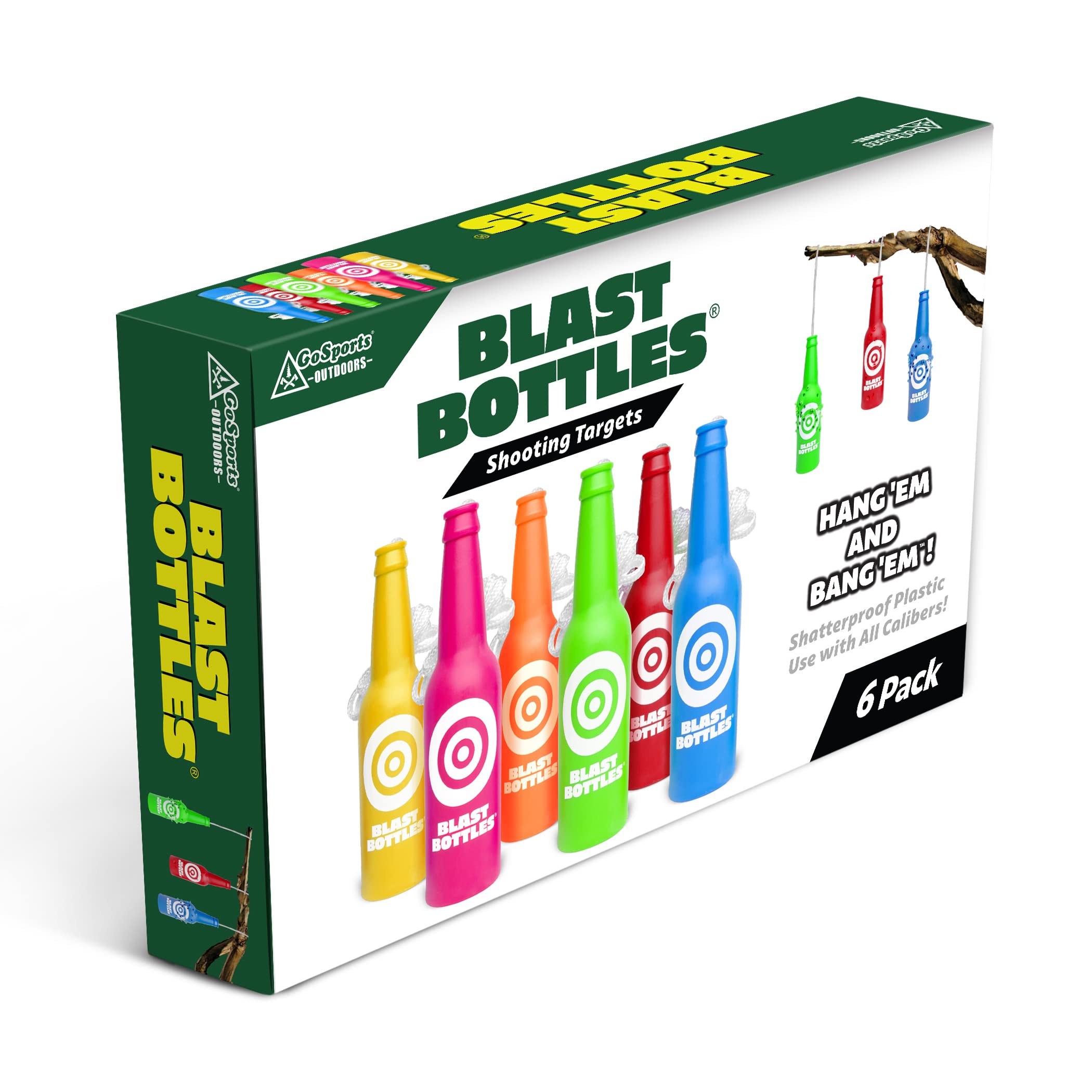 GoSports Outdoors Blast Bottles 6 Pack Shatterproof Bottle Shooting