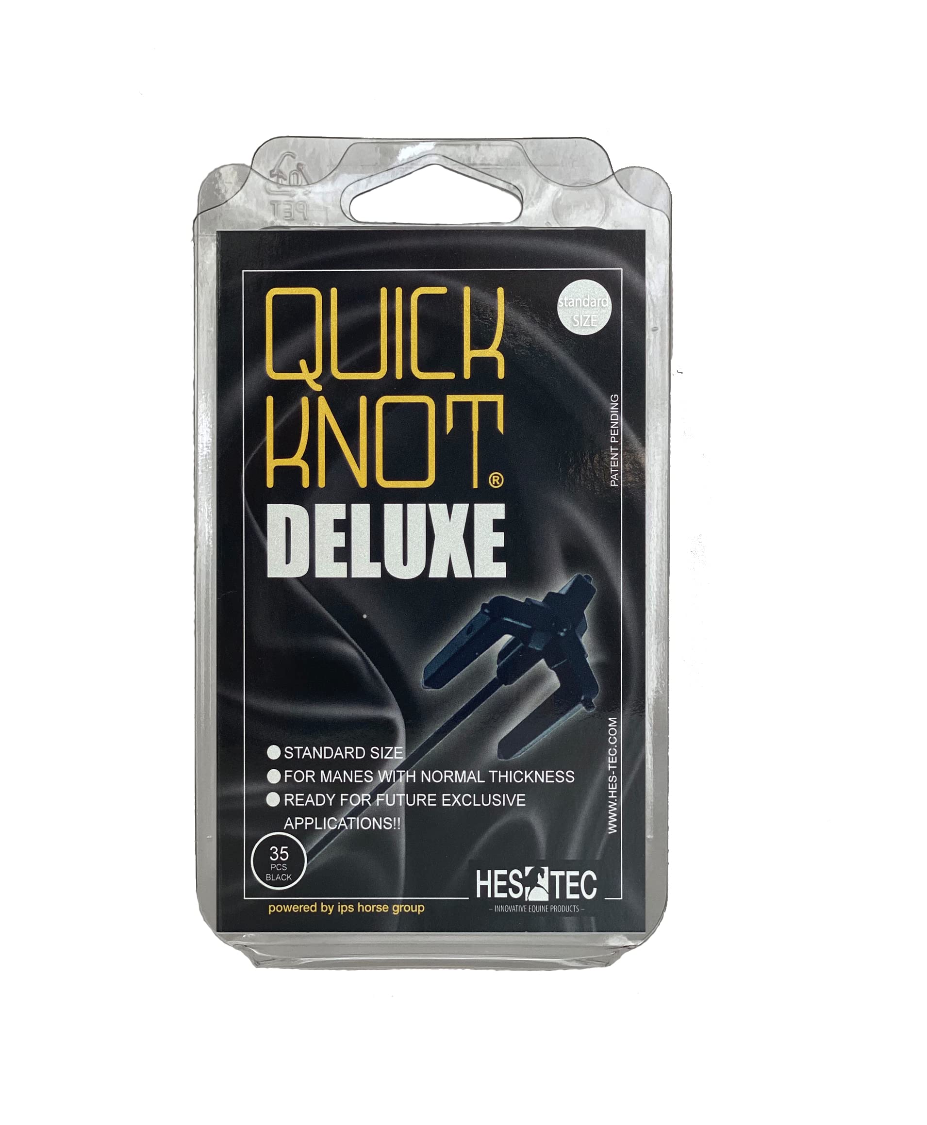 Quick Knot Deluxe® | Mane Clip for Bun | Suitable for Horses and Ponies | Standard or XL | Black, Brown & White (Standard, Black)