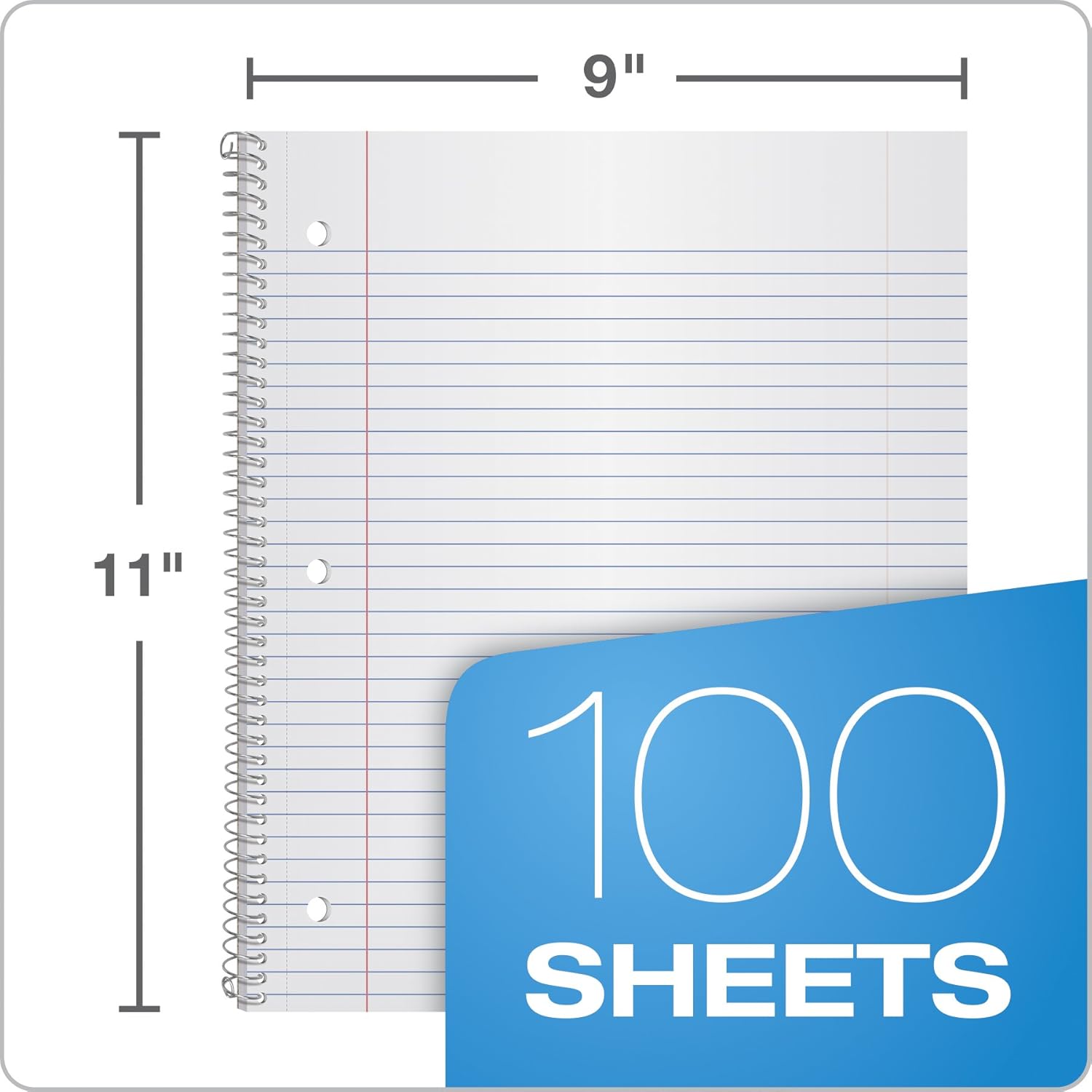 Oxford Spiral Notebooks, 1 Subject, College Ruled Paper, Durable Plastic Cover, 100 Sheets, Divider Pocket, 3 per Pack (10390) : Office Products