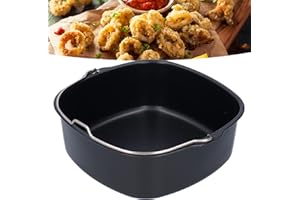 SelWatty Air Fryer Cake Pan with Handle, 8.7inch Pizza Pan and Baking Cake Barrel, Square Cake Barrel Fit for HD9925 HD9860 H