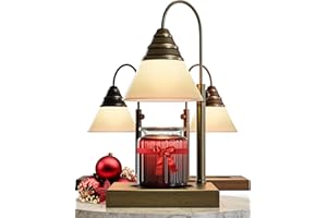 HESTIA CANDLEWARMER Hestia Magic Candle Warmer Lamp, Height Adjustable for Yankee Candle Jar & 3 Wick Large Jars, Soot-Free Scent Release - Timer & Dimmable Candle Lamp, Melter for Scented Candle, 110-120V (Gold, Timer)