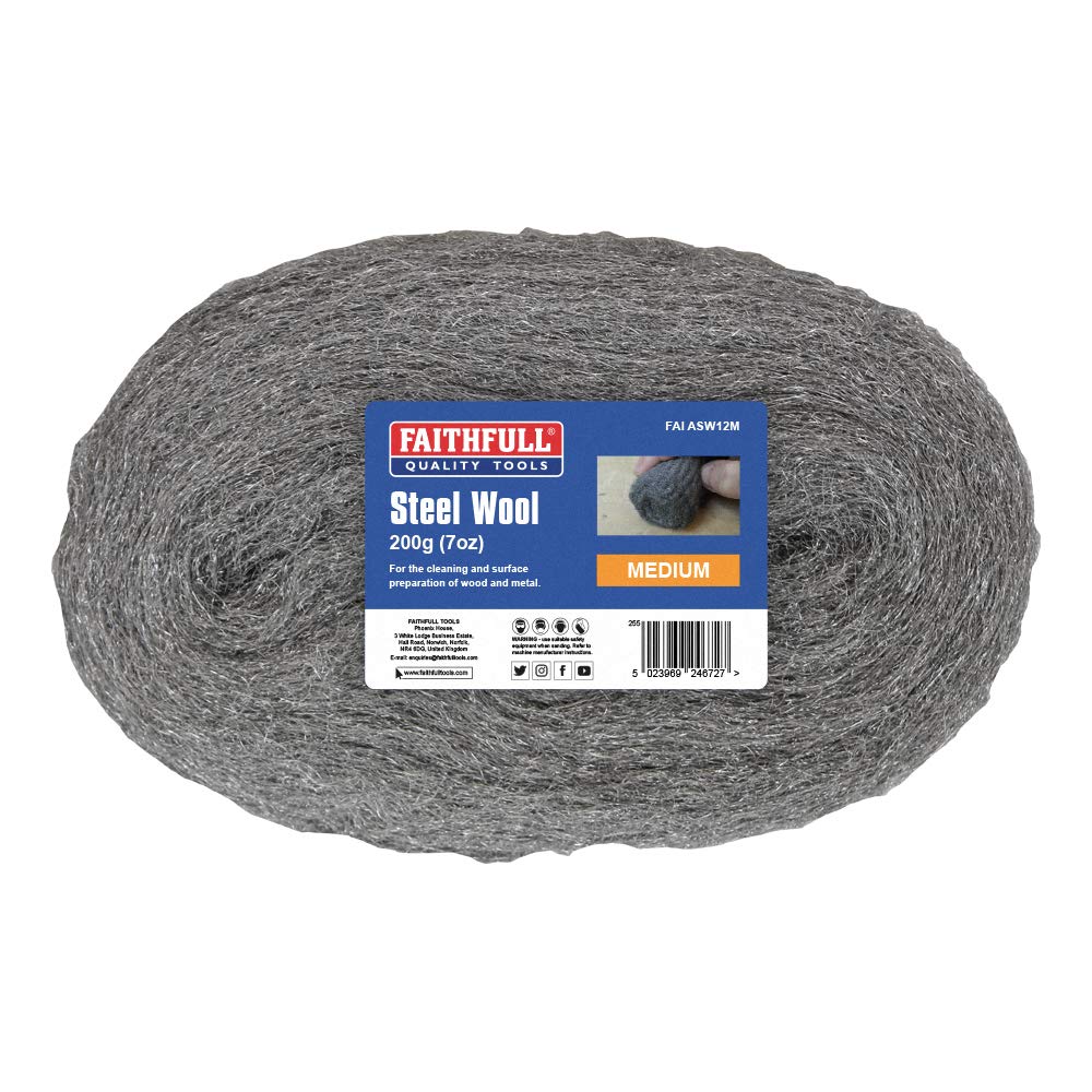 Faithfull Steel Wire Wool 200g Grit: MEDIUM