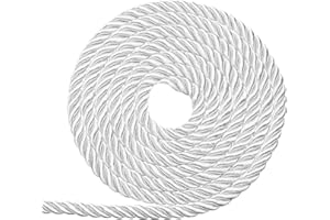 uxcell Twisted Cord Trim, 5mm/11 Yard Trim Cord Rope 3-Ply Polyester Silk Twine Braided Rope Twist Ties Cords Silk Rope for H