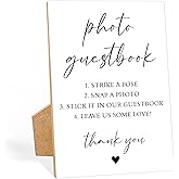 Photo Guest Book Sign, Guestbook for Wedding Sign, 8 x 11 Inch, Wedding Decor, Wedding Supplies, Bridal Shower Favors, for Reception, Bridal Shower, Engagement, Elegant Minimalist Style, W6