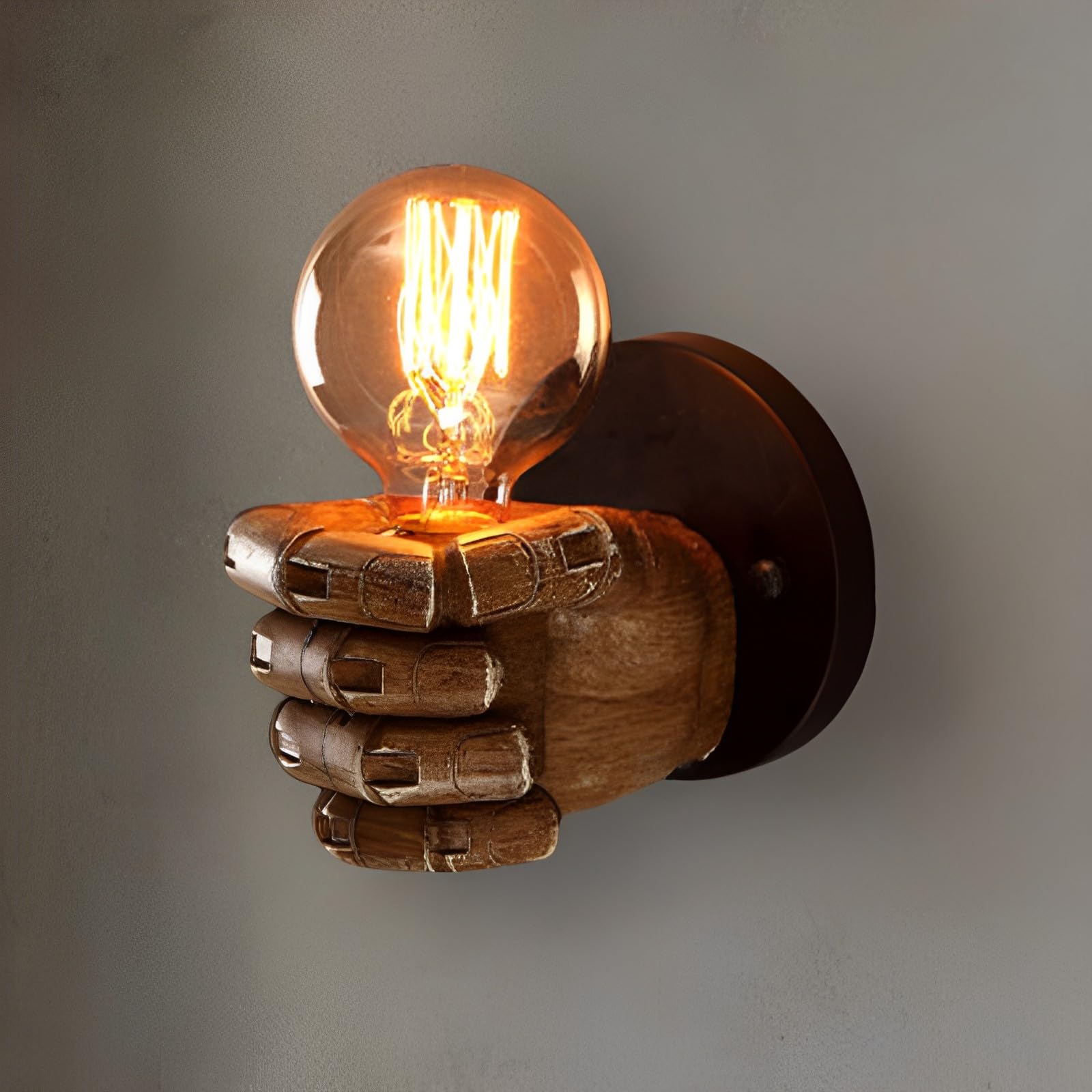 YOOCHUENG Vintage Wall Lights Indoor,Wall Lamp Industrial Brown,Bedside Lamps E27,Mounted Sconce for Dining Room,Bedroom,Living Room,Right Hand Light(Bulb Not Included)