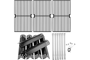 BBQration Replacement Parts for Nexgrill 720-0896B 720-0896E 720-0896C 720-0896X Deluxe 6-Burner Gas Grills, Cooking Grate, Heat Shield Tent and Burner for Nexgrill Replacement Parts 6 Burner