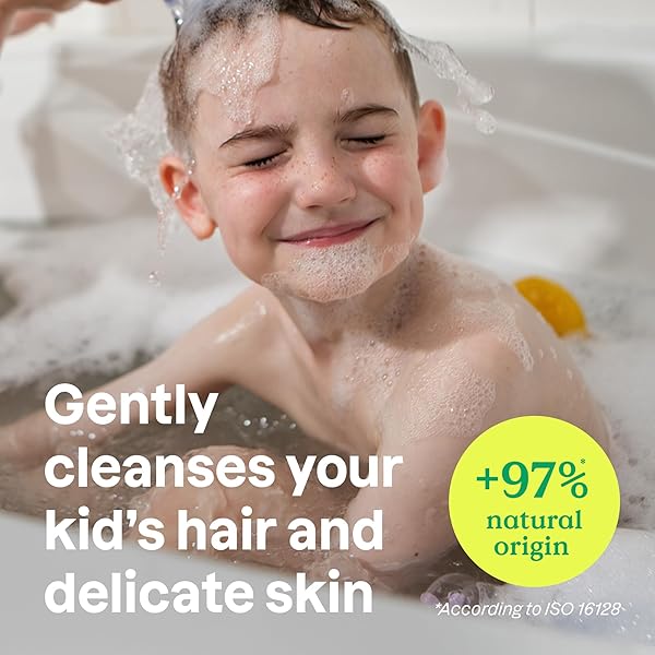 ATTITUDE SHAMPOO AND BODY WASH FOR KIDS, EWG VERIFIED HAIR AND BODY CLEANSER, DERMATOLOGICALLY TESTED SOAP, PLANT AND MINERAL BASED BATH PRODUCTS, VEGAN, MANGO, 16 FL OZ