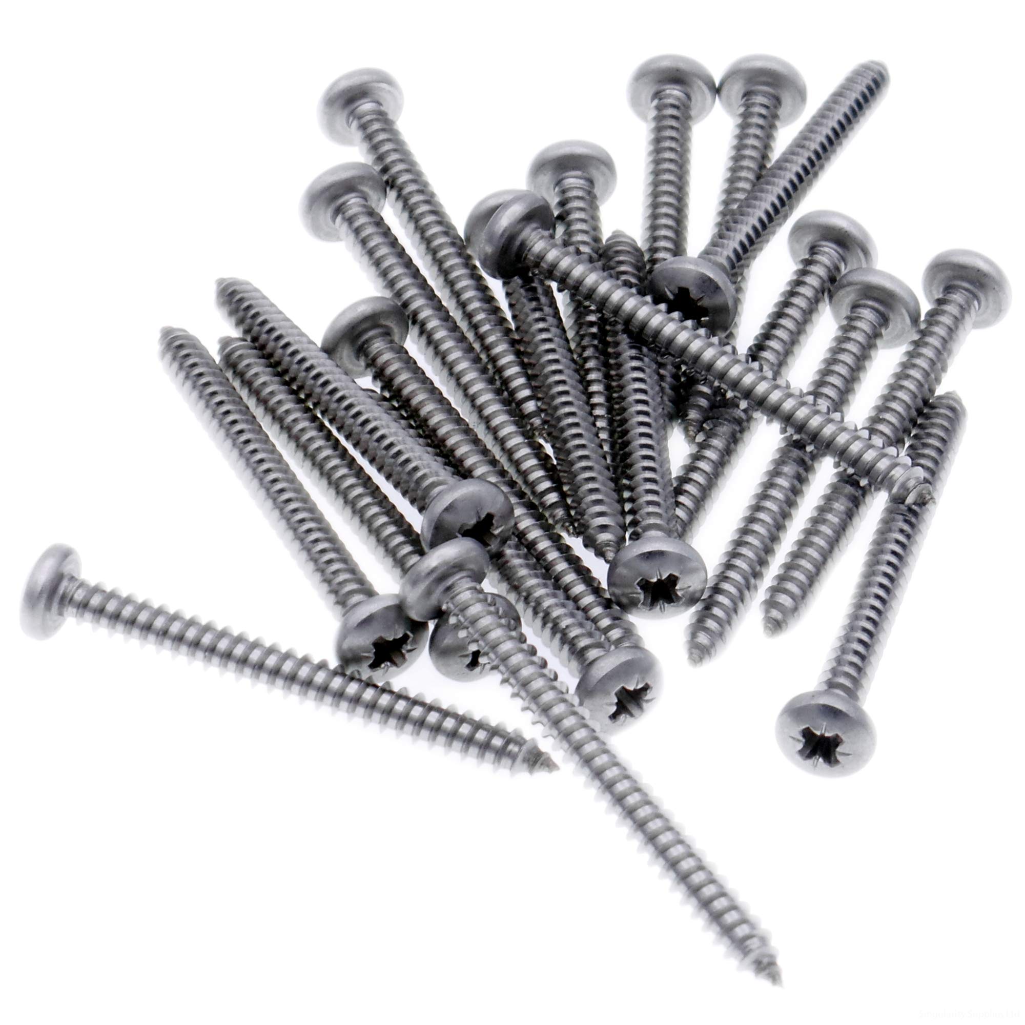 No.12 x 0.75 (5.5mm x 19mm) Pozi Pan Self-Tapping Screw - Stainless Steel (A2) (Pack of 20)
