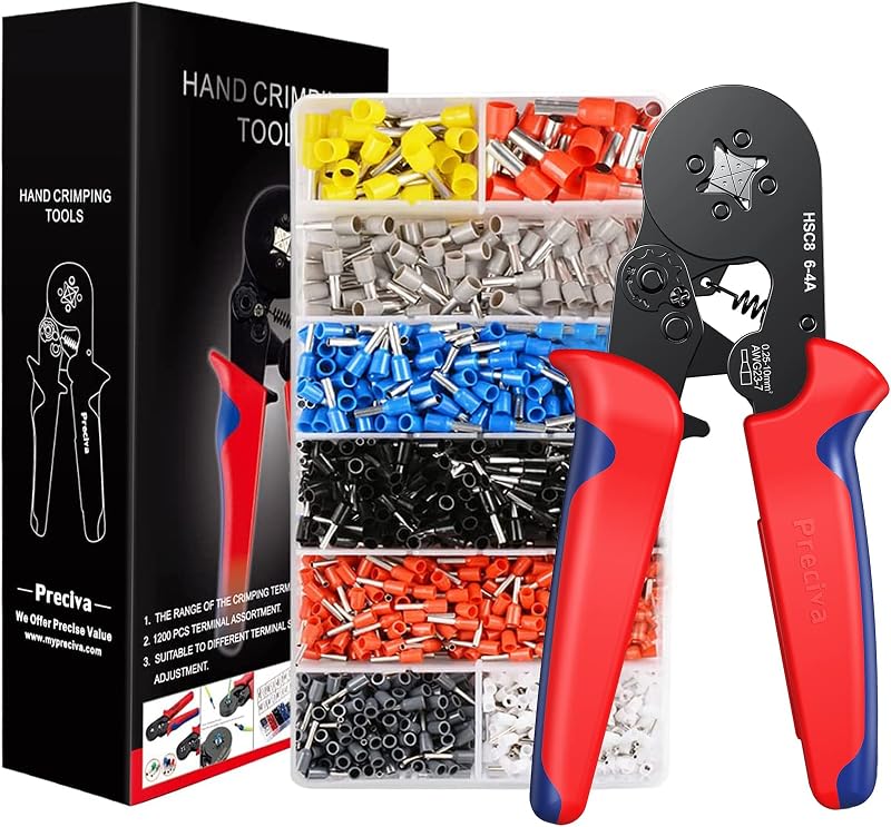 Preciva Crimping Plier Set 0.25-10mm² Ferrule Crimp Tool 1200 PCS