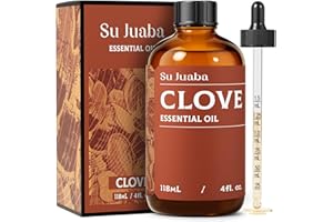 SU JUABA Clove Essential Oil 4 Oz, 100% Pure & Natural Aromatherapy Oil for Oral Care, Teeth & Gums, Diffuser, Skin, Hair - 118ML