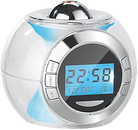 infactory Projektionsuhren: Moderner Projektions-Wecker mit Farbwechsel und Naturklängen (Projektorwecker)