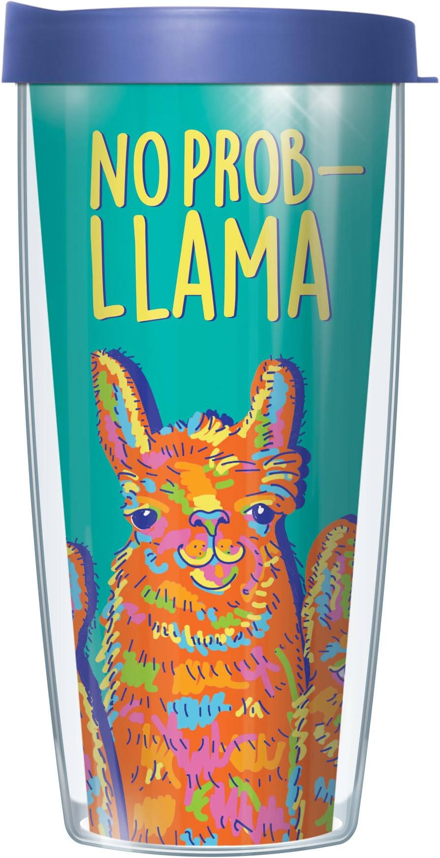 No Prob-Llama 16oz Double Wall Insulated Mug Tumbler Cup with 3-Position Lid - Unbreakable with