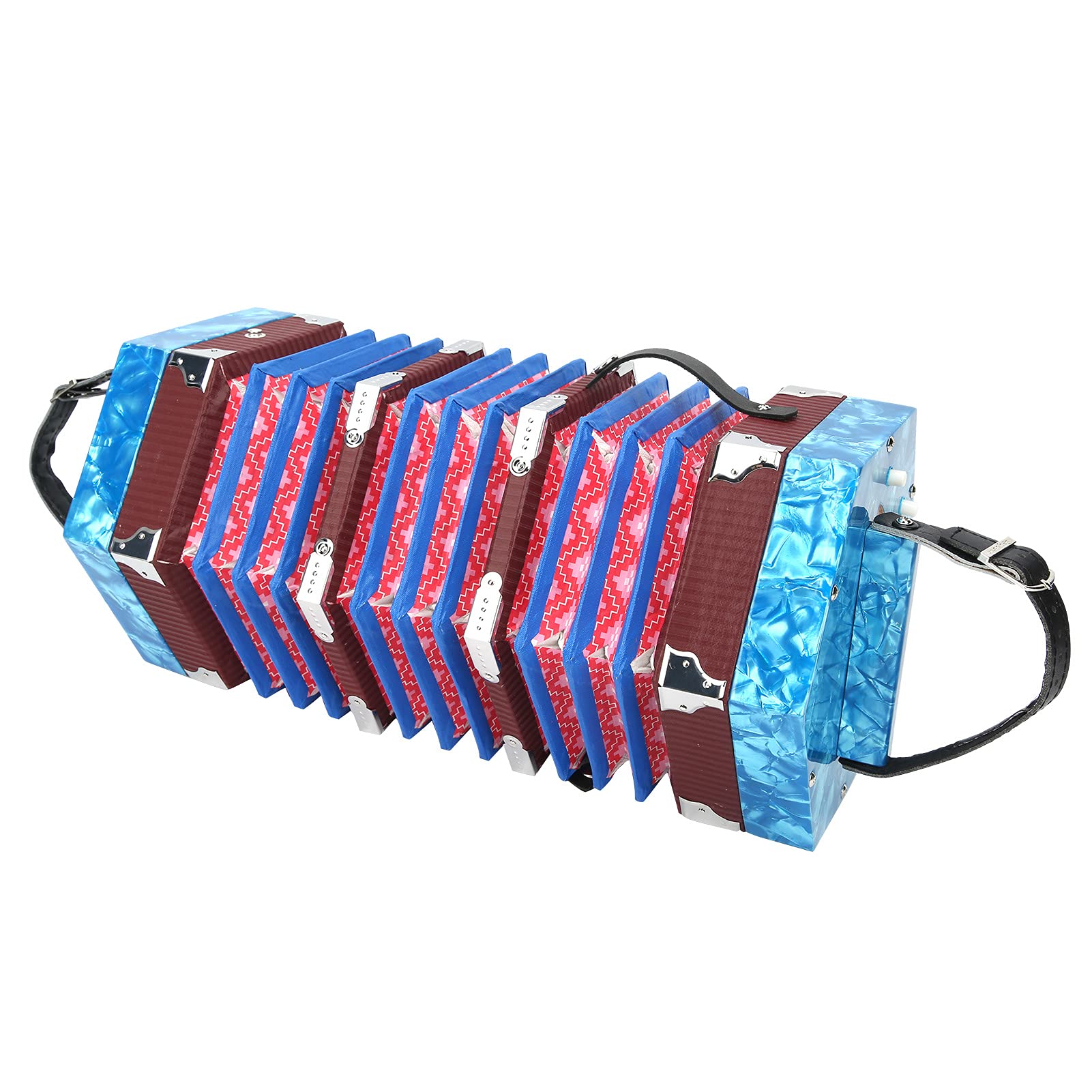 Concertina Accordion Portable Adults Concertina Musical Instrument(Sky Blue)