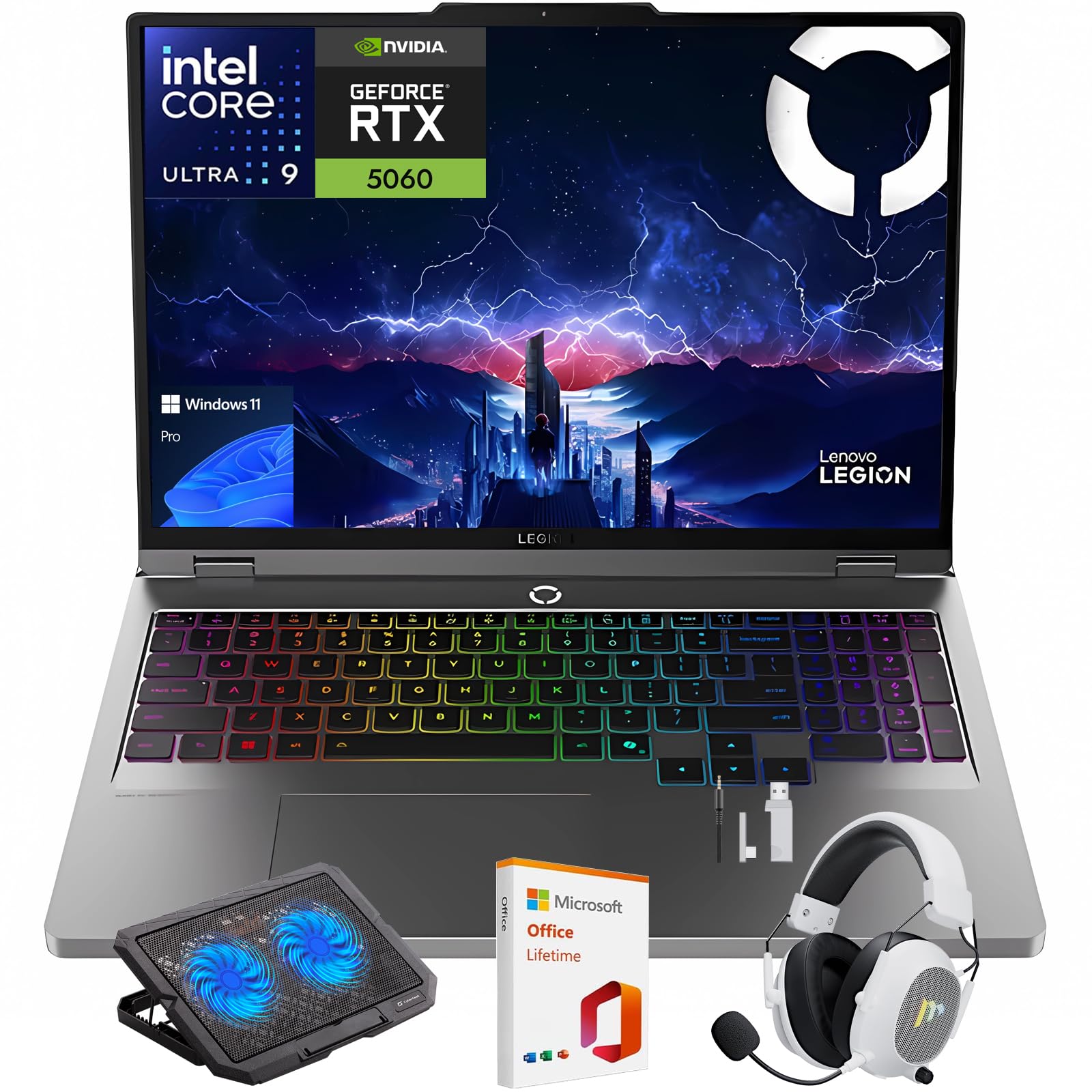 Lenovo Legion 5i 16" Gaming Laptop, WQXGA 240Hz Display, Intel Core Ultra 9-275HX, NVIDIA GeForce RTX 5060, 32GB DDR5 RAM, 1TB SSD, Wi-Fi 7, RGB Backlit, Win 11 Pro, w/Mytrix Accessory Lifetime Office