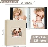 Miaikoe Small Photo Album 6x4 50 Pockets Beig​e 2 Packs Linen Top Loading view 2