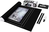 Becko US Jigsaw Puzzle Mat Roll Storage Up to 1500 Pieces Felt with Frame Lines