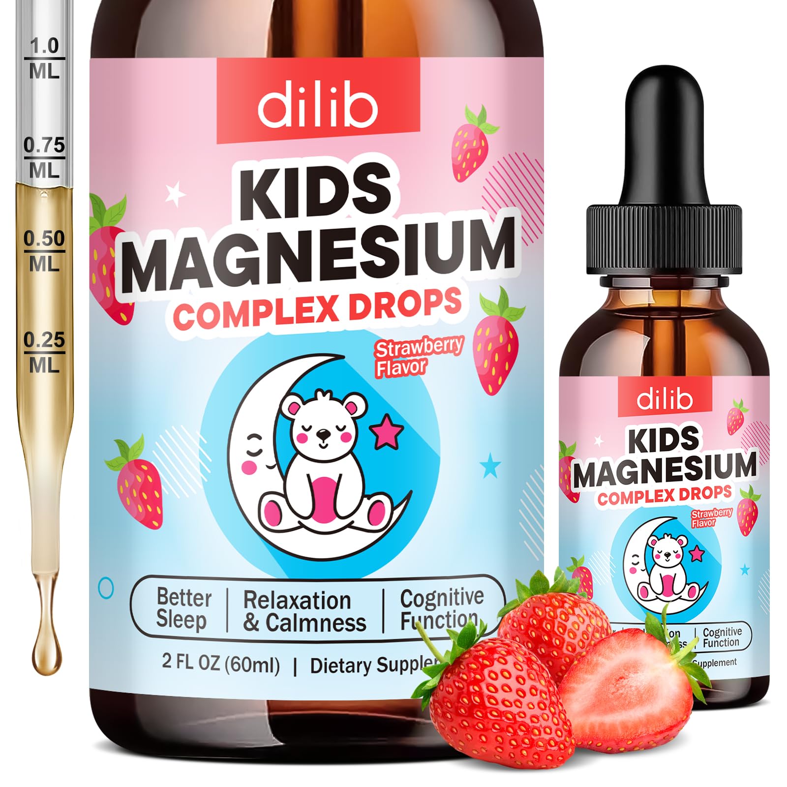 Kids Magnesium Complex Drops (Strawberry)