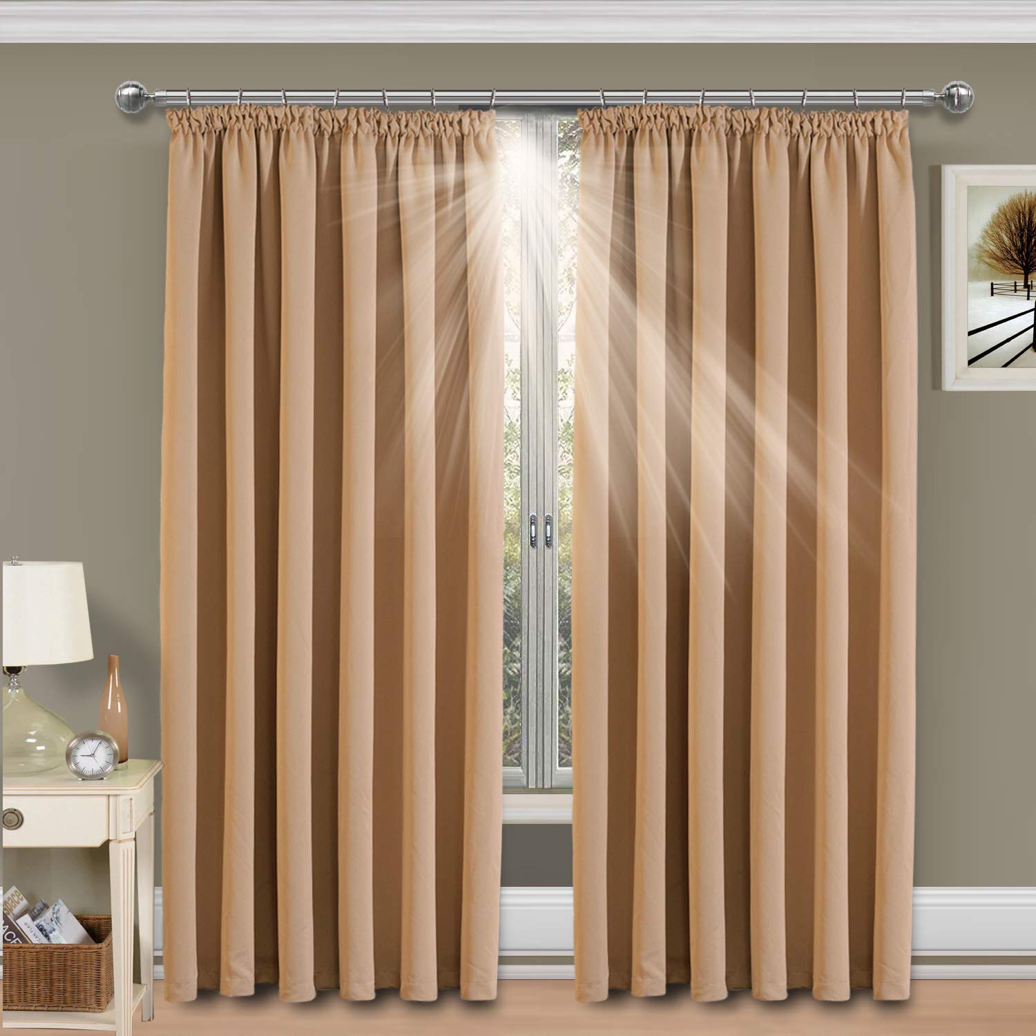 Imperial Rooms Blackout Pleated Curtains Pair of Thermal insulated