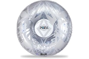 POZA Inflatable Snow Tube for Sledding - Big Luxurious Snow Sled Tube with Handles and Gold Snowflakes Confetti, Premium Cold Resistant Heavy Duty PVC Tube Sled for Adults and Kids - 41 Inch