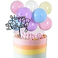 BEISHIDA 5 Inch 10pcs Balloon Cloud Cake Topper Pastel Happy Birthday Cake Toppers Mini Balloon Cake Topper Garland with Happy Birthday Letter Decorations