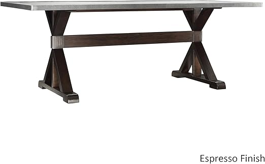 Table De Salle A Manger En Acier Inoxydable Style Ferme Trumbull