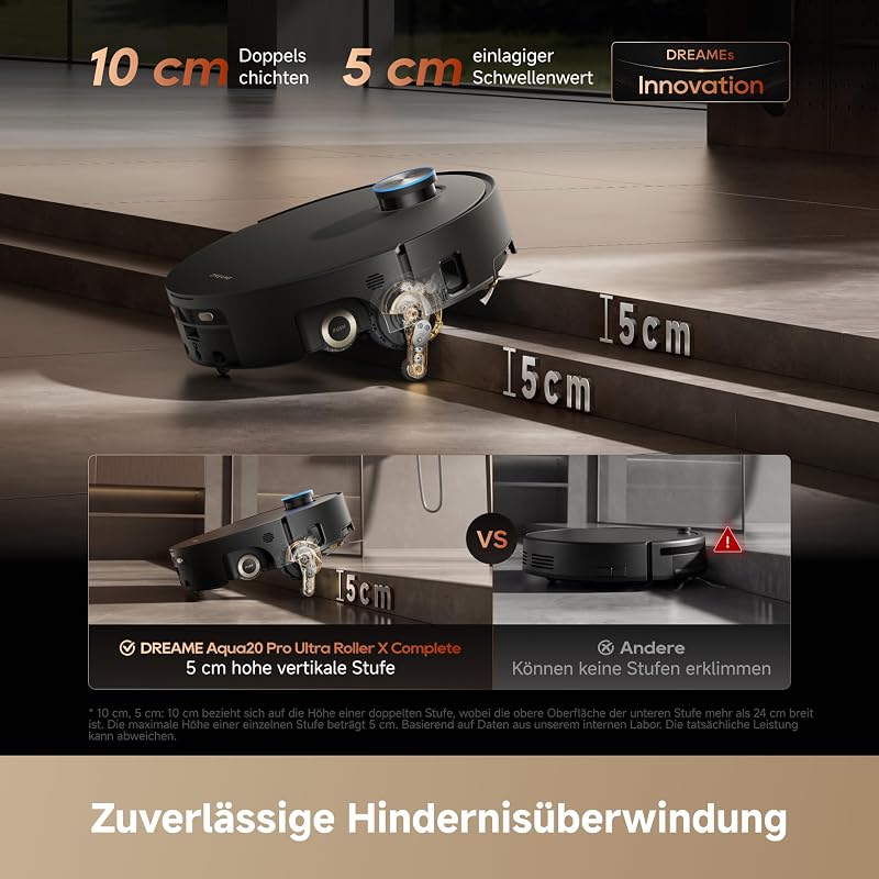 Aqua20 Pro Ultra Roller X Complete Saug- und Wischroboter, Schwarz