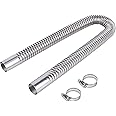 23.6 Inches Stainless Steel Exhaust Hose, 2.5cm/ 1 In Fuel Tank Diesel Gas Vent Hose Length, Flexible Exhaust Tubing Diesel Heater Exhaust Pipe Inner Diameter Air Heater Exhaust Pipe