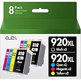 920XL Ink Cartridges Replacement for HP 920 920XL, High Capacity Black & Color ejet Compatible for 920XL Combo Pack for HP Of