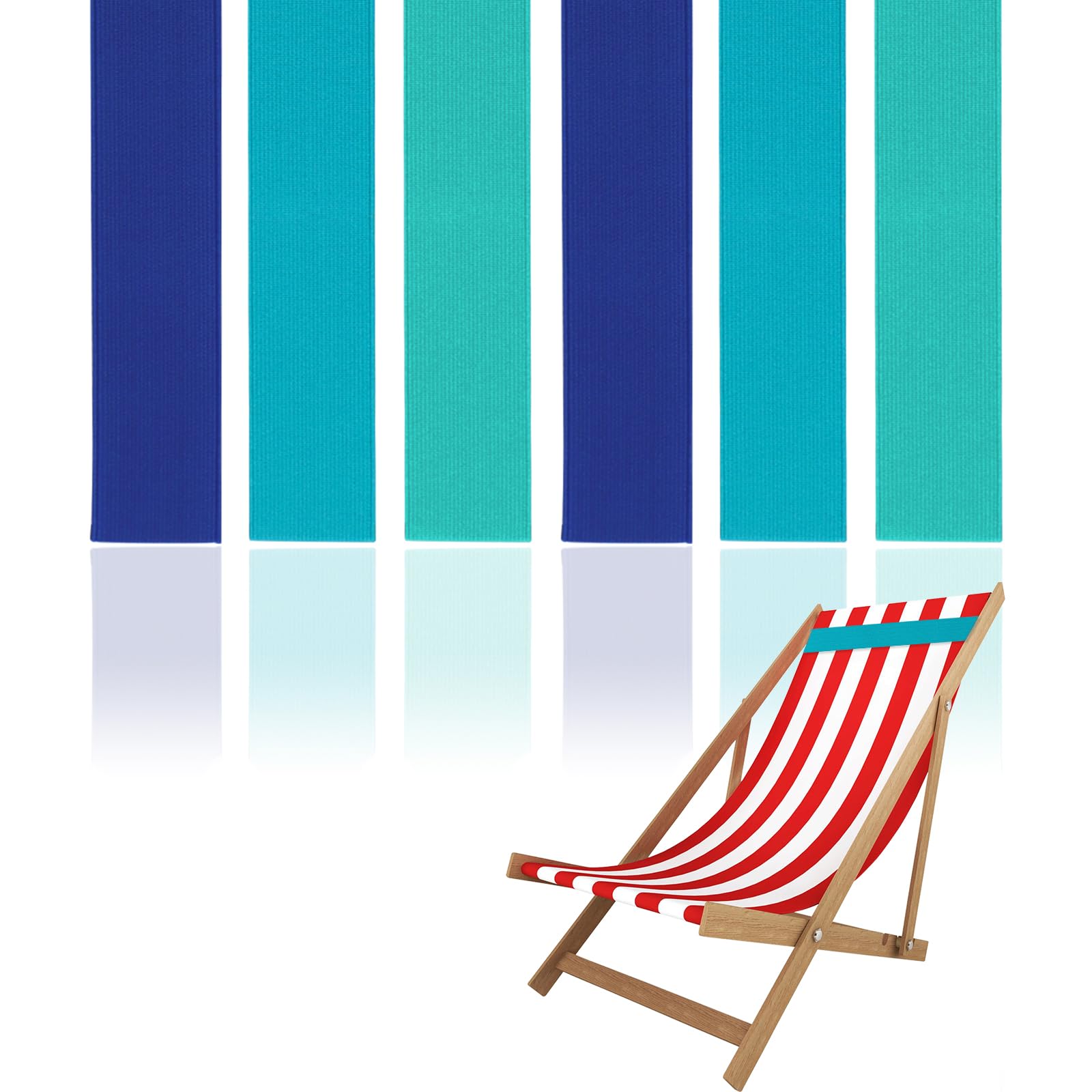 Niuoppy 6pc Beach Towel Bands, Lightweight Beach Towel Bands for Sun Loungers, Elastic Beach Chair Bands for Chair Cruise, Beach Pool Cruise Essentials Accessories (Size 1