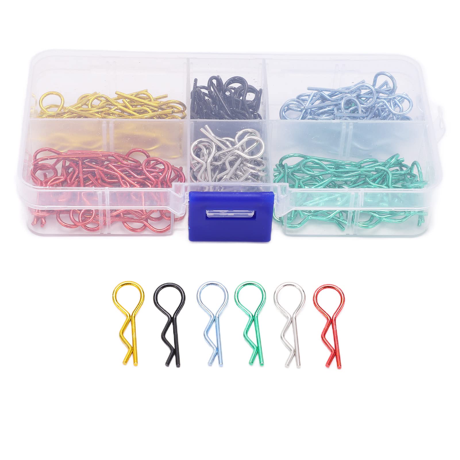 VGEBY RC Car Metal Clip,RC Body Clips Universal Colourful Curved Design R Shape Pins for 1:10 1:12 RC Model Car RC Accessories