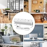 BQO Desk Power Socket Strip 3 UK Plugs USB A C 15.5W Aluminum 6.56FT Home Office view 7