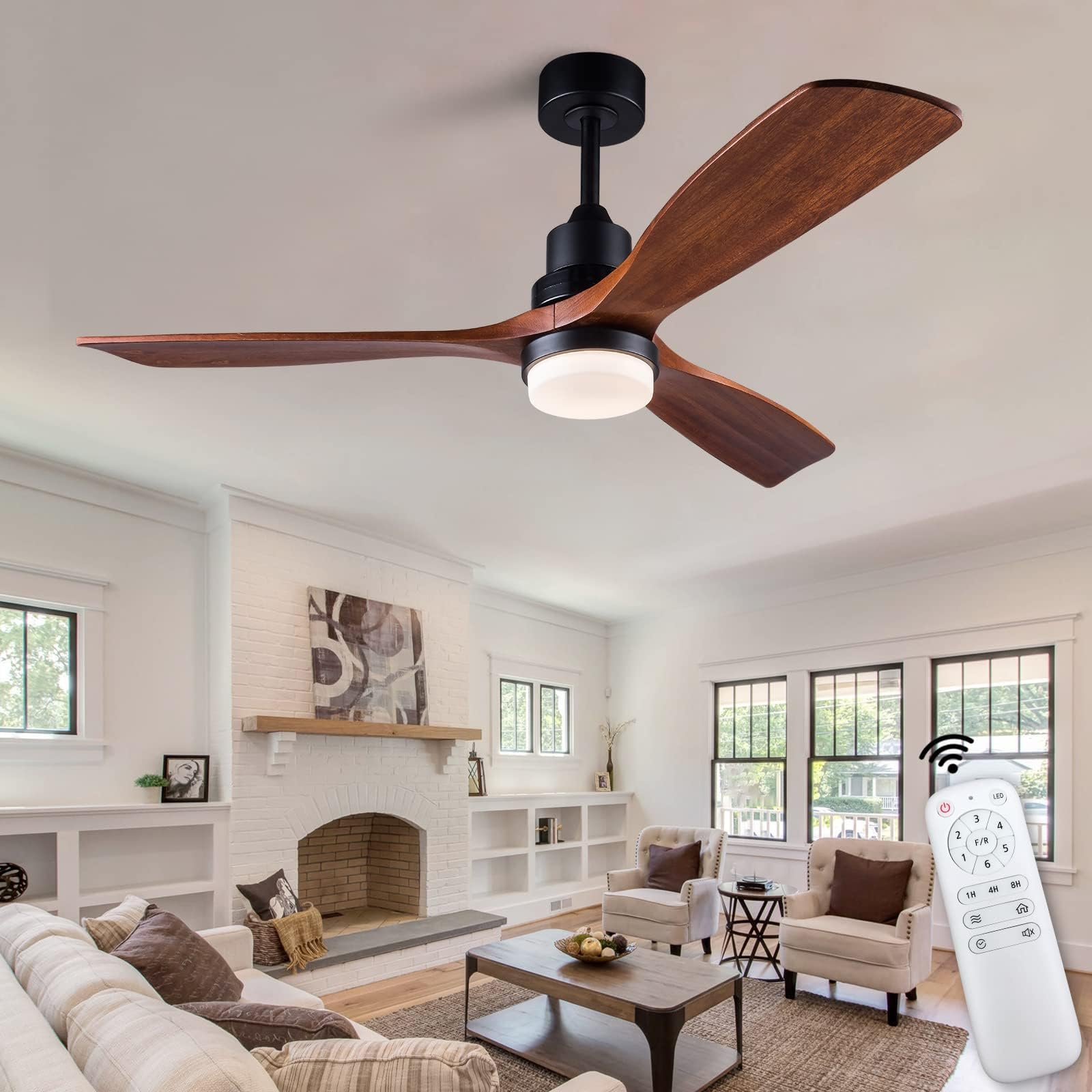 XBIBI 52 Inch Ceiling Fan with Lights Remote