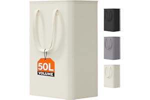Lifewit 50L Narrow Laundry Basket Tall for Dirty Clothes, Slim Collapsible Laundry Hamper with Handles, Laundry Bag Bin for B