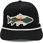 Paramount Outdoors Sunset Trout Fishing Hat Mountain Fish Silhouette Performance Outdoor Hat with Comfort Snapback