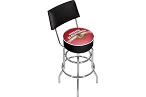 TRADEMARK GLOBAL Trademark Gameroom NHL Chicago Blackhawks Swivel Bar Stool with Back
