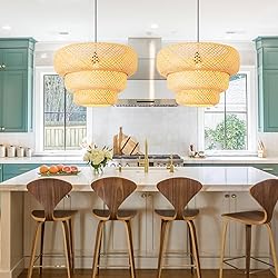 Teru Ji Kaikang Bamboo Pendant Light,18.5" Boho