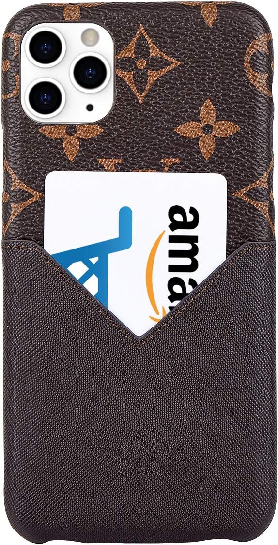 Phone case for iPhone 11 pro max,Elegant Designer Luxury PU Leather Material Monogeam Vintage Style Full Protection Cover Case for iPhone 11 pro max (6.5 Inch) (CK-iPhone 11 pro max)