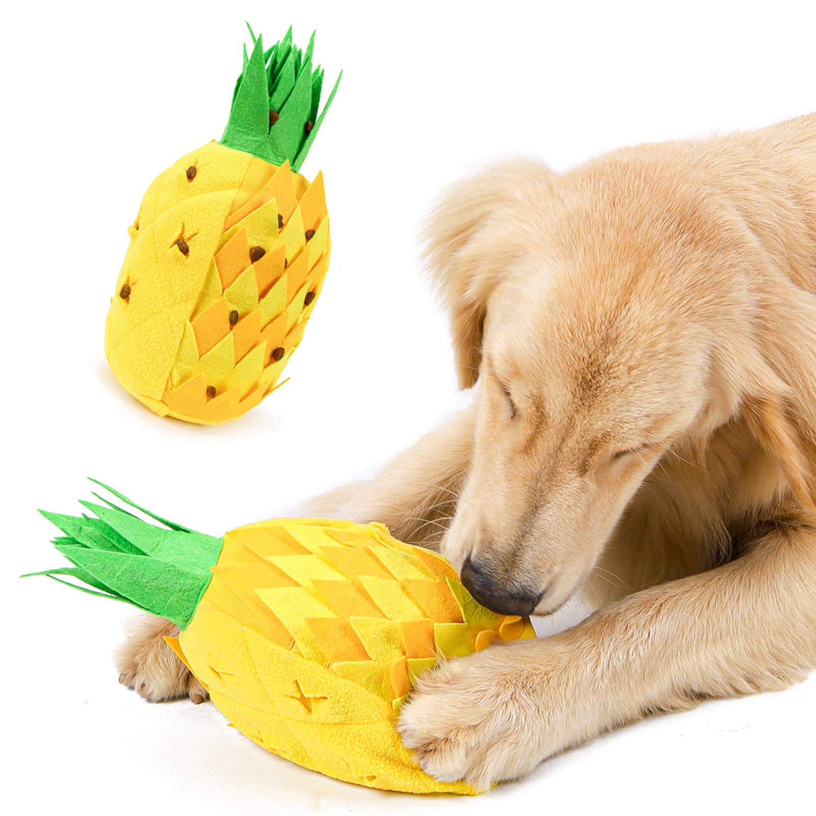 iKiKin Snuffle Toy, Snuffle Feeding Mat, Dog Sniffing Rug, Nosework Slow Feeding Training, Interactive Game Toy Durable and Machine Washable Mat (Pineapple Shape)