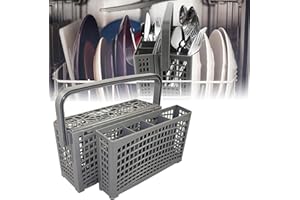 Dishwasher Silverware Replacement Basket,2 In 1 Home Dishwashers Silverware Utensil Basket with Foldable Handle,Keep Cutlerie