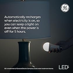 GE LED+ Battery Backup LED Light Bulbs, Emergency